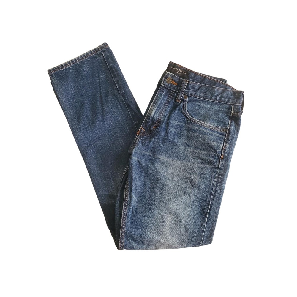 Banana Republic Slim Fit Jeans Mens 32x32 Blue 100% Cotton Medium Wash Denim